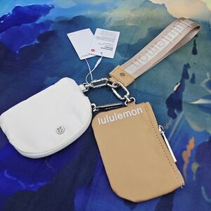 Lululemon Coffee and White Wristlet